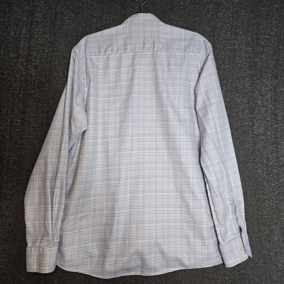 Eton Contemporary XL 17 / 43 Twill Button Shirt Plaid / Check Long Sleeve - Picture 10 of 11